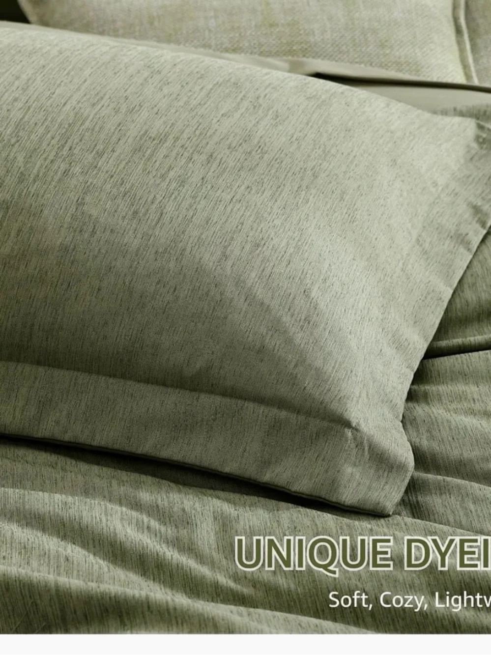 Monbix Olive/Sage Green Queen Comforter Set - 7 Piece All-Season Bedding